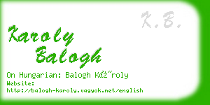 karoly balogh business card